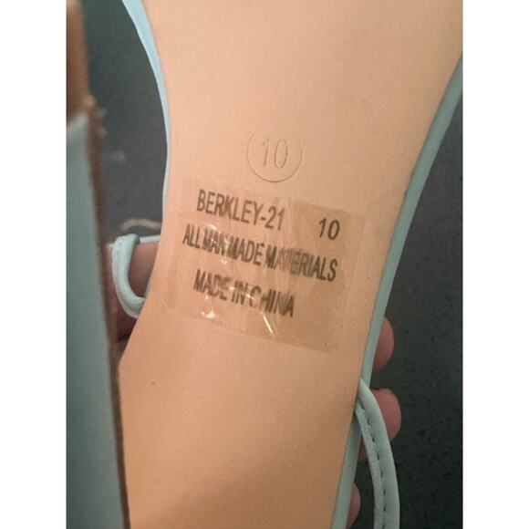 Kayleen Strappy Heels with Ankle Wrap/Straps, Size 10 - Aqua Blue Color - Picture 2 of 4